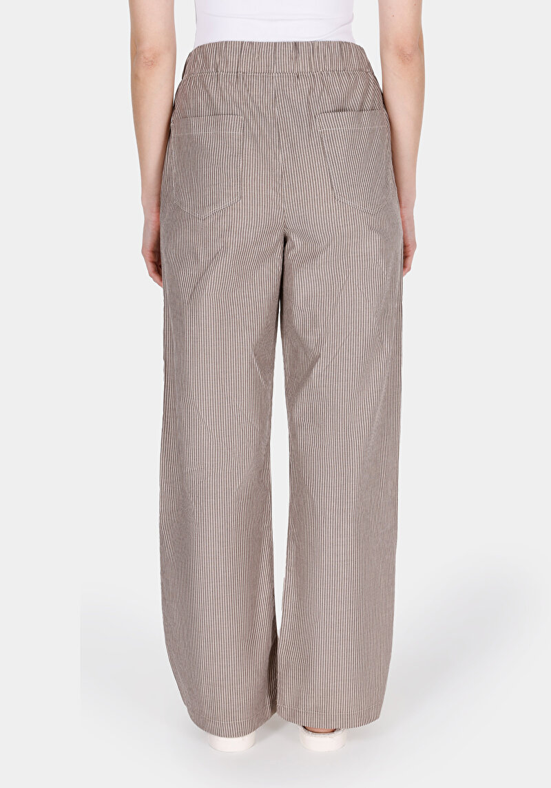 Straıght Fıt Yüksel Bel Geniş Paça Kadın Kahverengi Pantolon