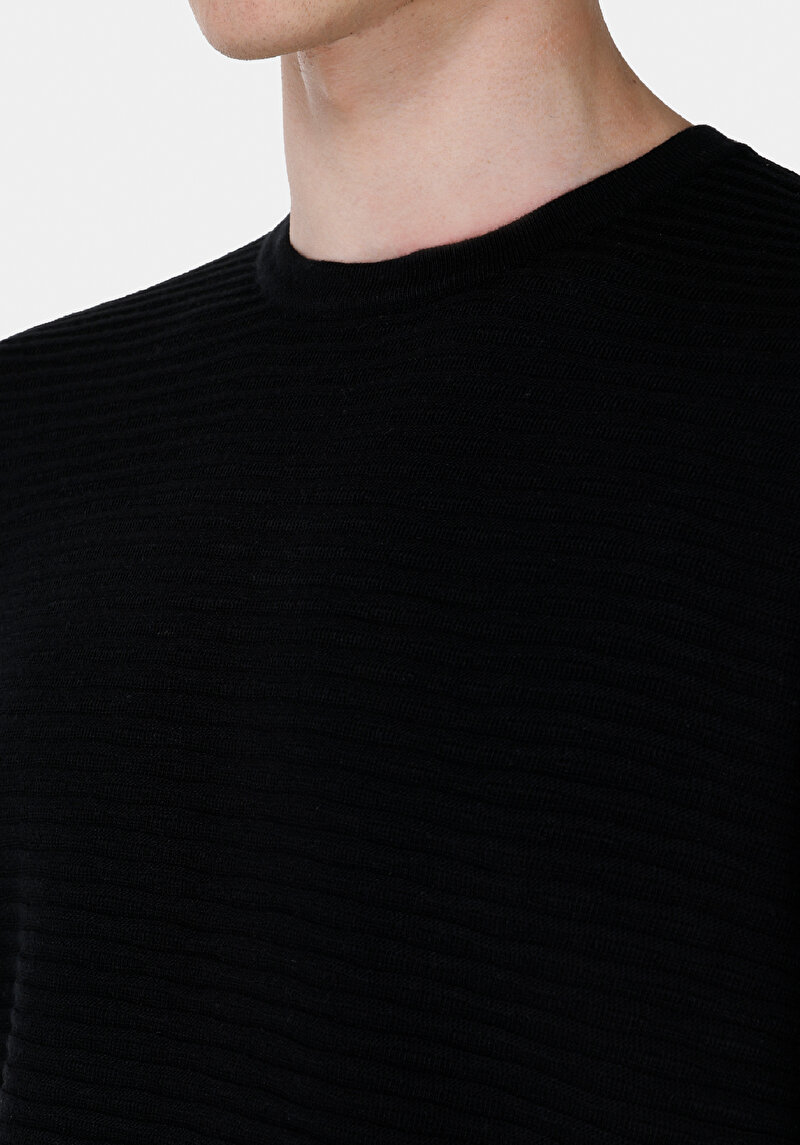 Comfort Fit Erkek Siyah Kazak