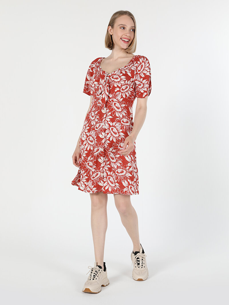 Slim Fit Kadın Kahverengi Elbise