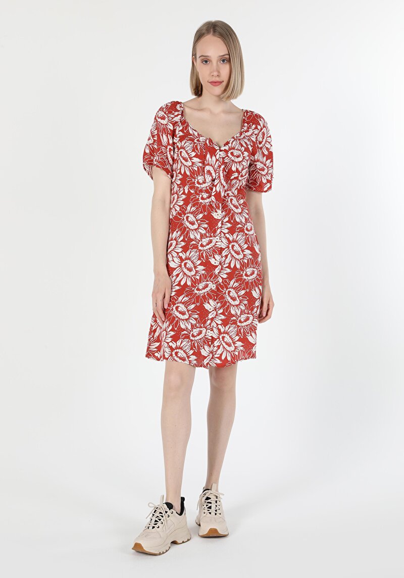 Slim Fit Kadın Kahverengi Elbise