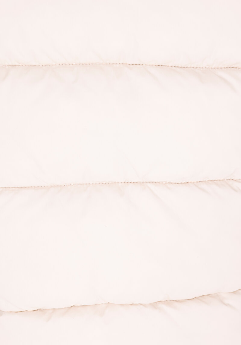 Regular Fit Kapüşonlu Fermuarlı Astarlı Suya Dayanıklı Kadın Bej Yelek