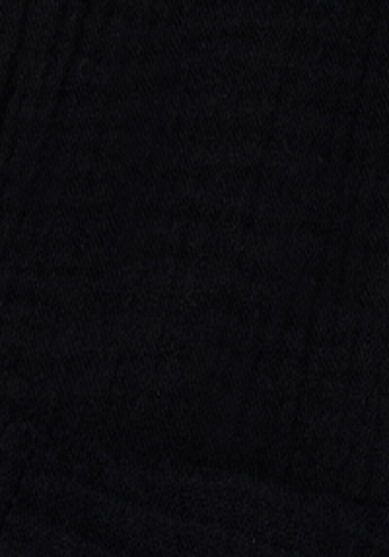 Regular Fit Pamuklu Shirt Neck Kadın Siyah Kısa Kol Gömlek