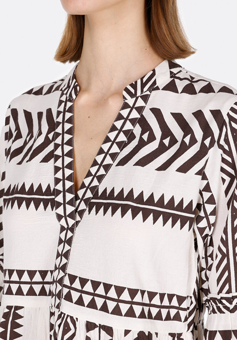 Regular Fit Kadın Ekru Elbise