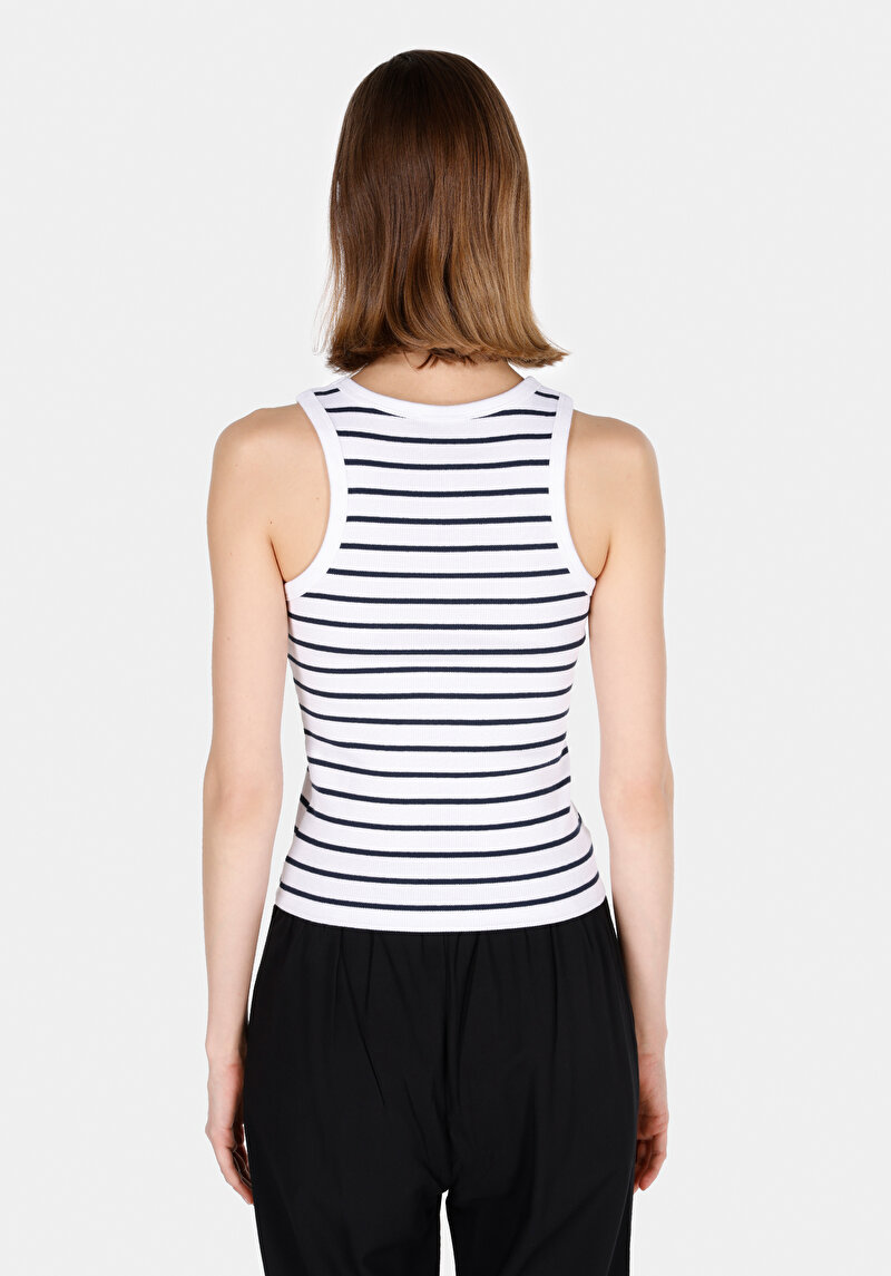 Slim Fit Kadın Beyaz Atlet