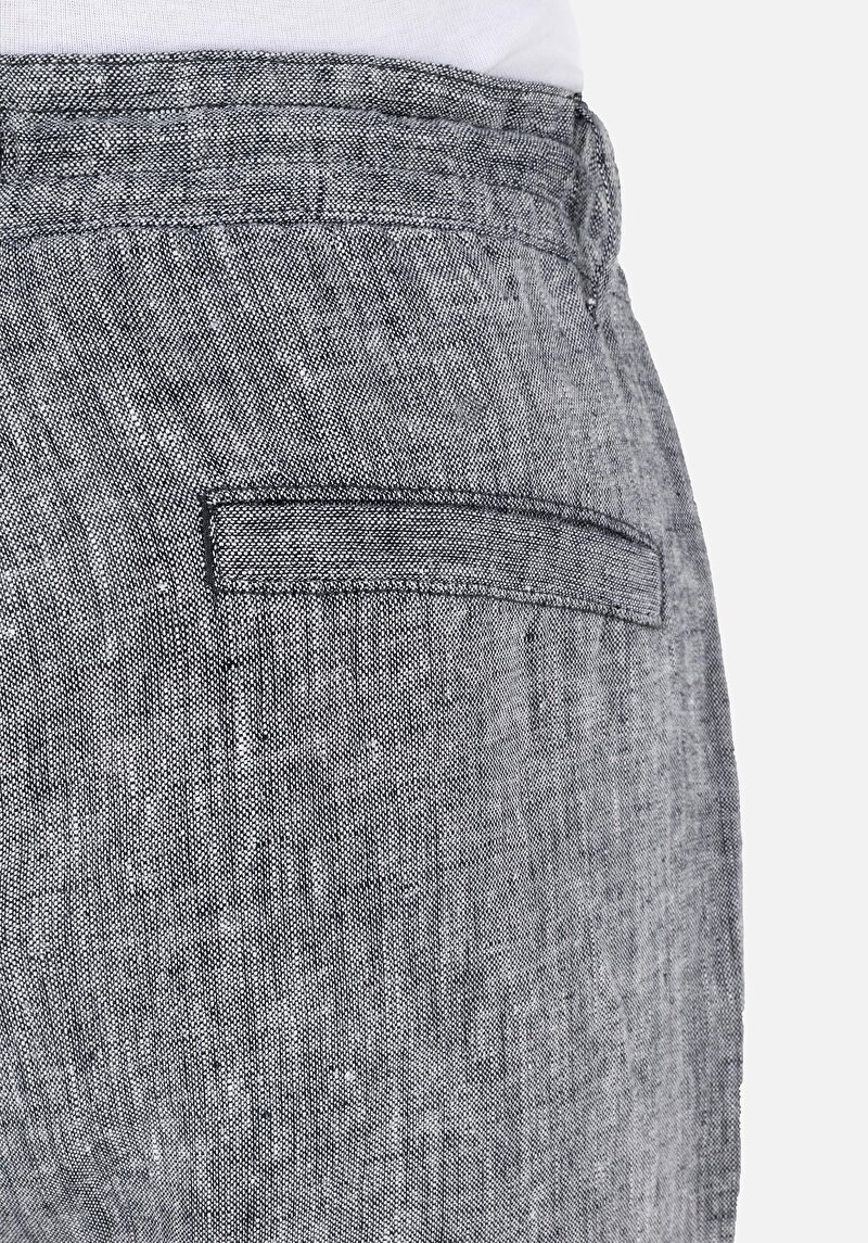 Regular Fit Cepsiz Orta Bel Düz Erkek Gri Şort