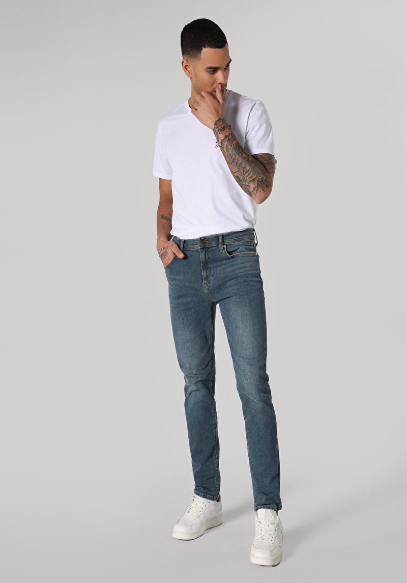035 Ryan Skinny Fit Yüksel Bel Dar Paça Erkek Siyah Jean Pantolon Cl1062297