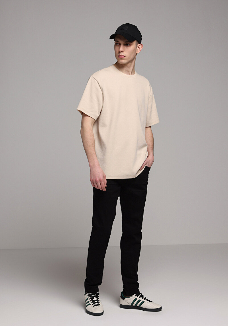 Slim Fit Düşük Bel Dar Paça Erkek Siyah Jean Pantolon