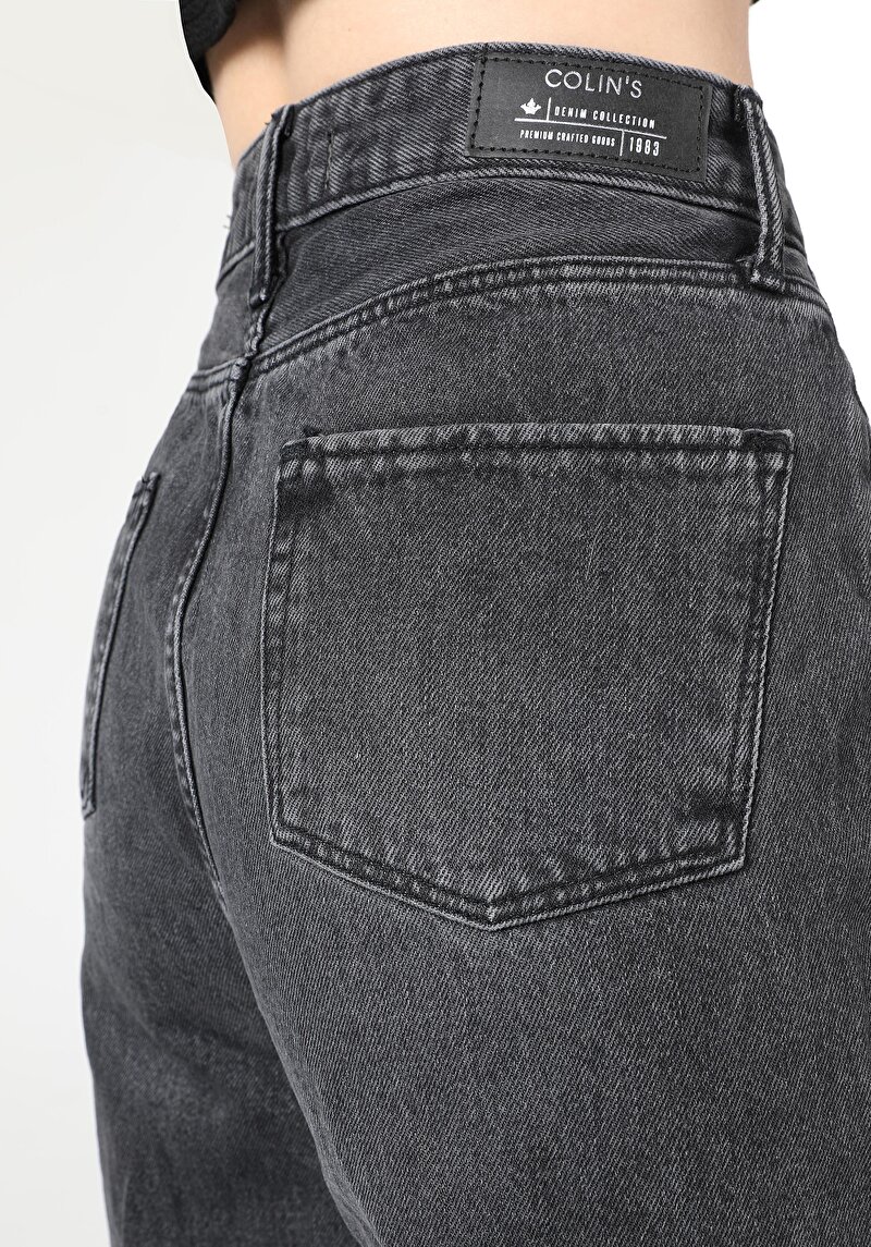 Regular Fit Yüksek Bel Düz Paça Kadın İndigo Jean Pantolon