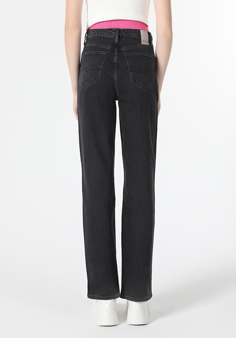 Regular Fit Yüksek Bel Tam Boy Paça Kadın Denim Jean Pantolon