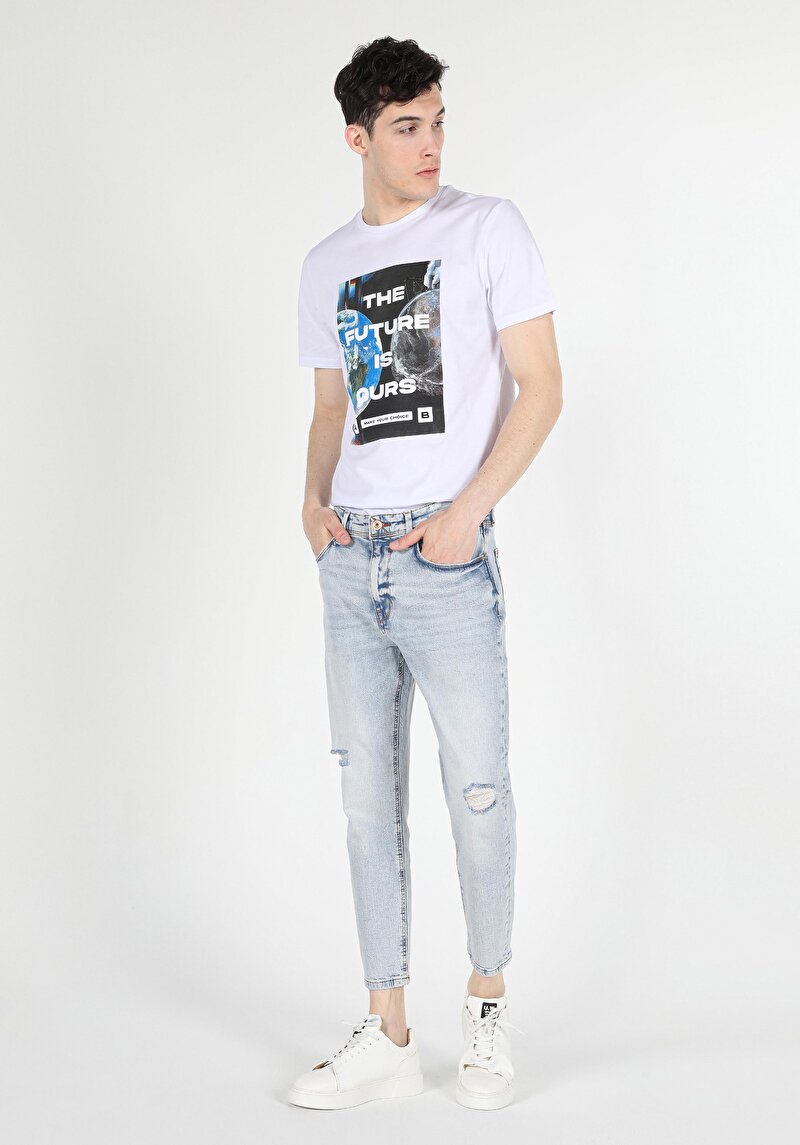 Carrot Fit Drop Crotch Havuç Paça Erkek Denim İndigo Jean Pantolon
