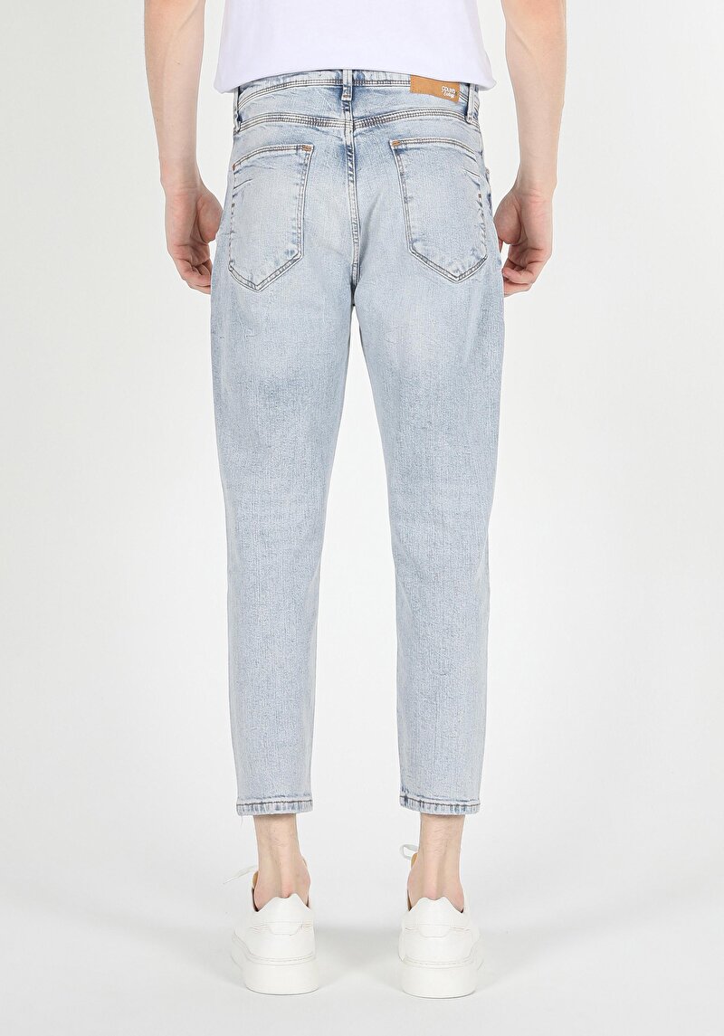 Carrot Fit Drop Crotch Havuç Paça Erkek Denim İndigo Jean Pantolon