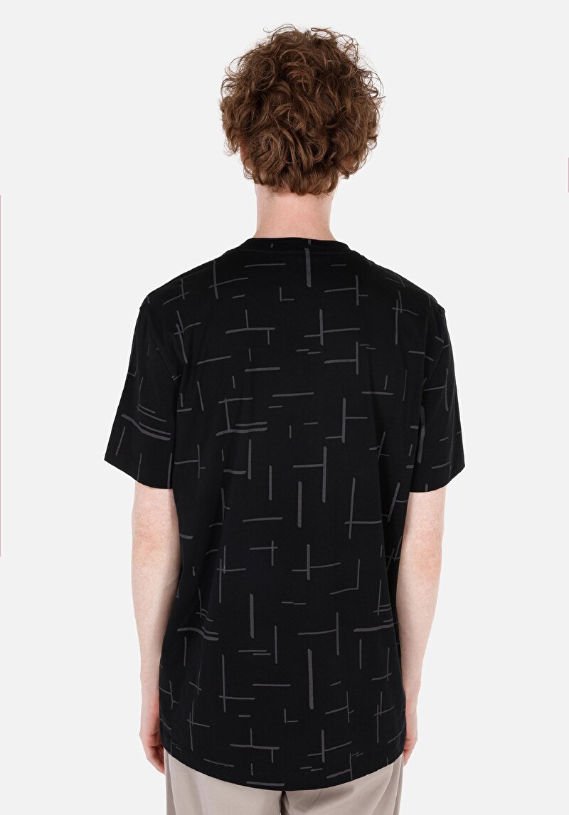 Regular Fit Yuvarlak Yaka Erkek Siyah Kısa Kol Tişört