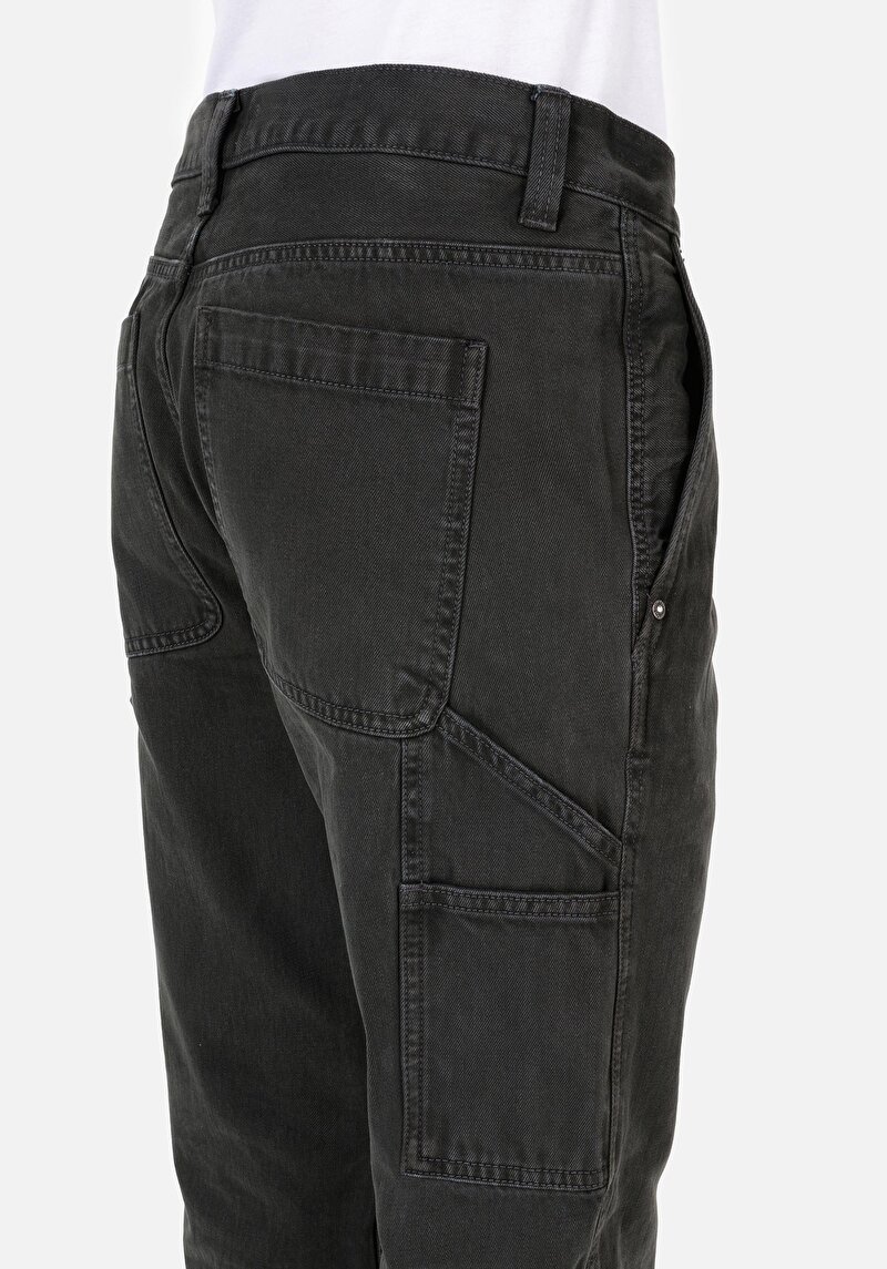 Loose Fit Orta Bel Bol Paça Erkek Yeşil  Pantolon