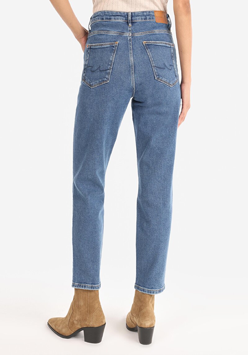 Slim Fit Kadın İndigo Jean Pantolon