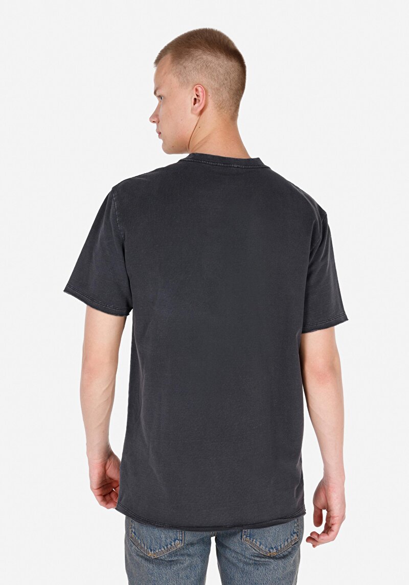 Comfort Fit Yuvarlak Yaka Erkek Antrasit Kısa Kol Tişört