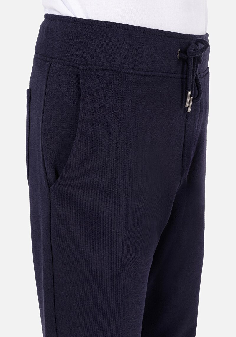 Slim Fit Orta Bel Düz Erkek Lacivert Eşofman Altı