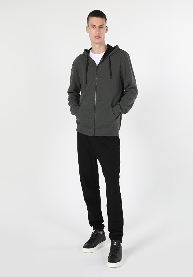 Regular Fit Erkek Yeşil Sweatshirt