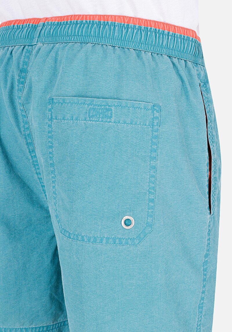 Slim Fit  Erkek Mavi Deniz Şortu