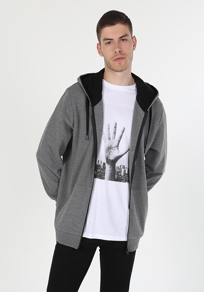 Regular Fit Erkek Gri Sweatshirt