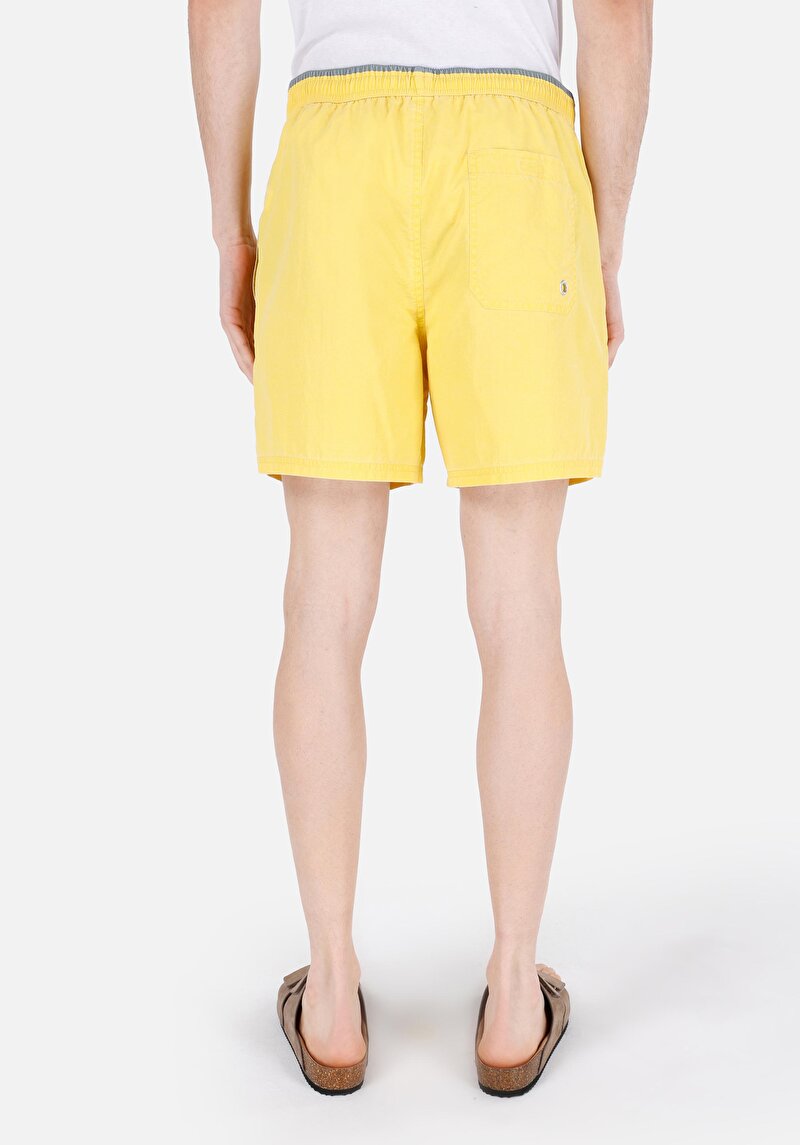 Slim Fit Erkek Sari Deniz Şortu