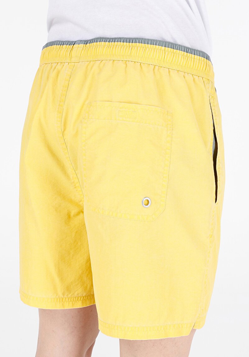Slim Fit  Erkek Sari Deniz Şortu