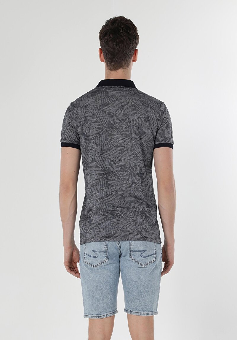 Regular Fit Polo Yaka Erkek Lacivert Kısa Kol Tişört