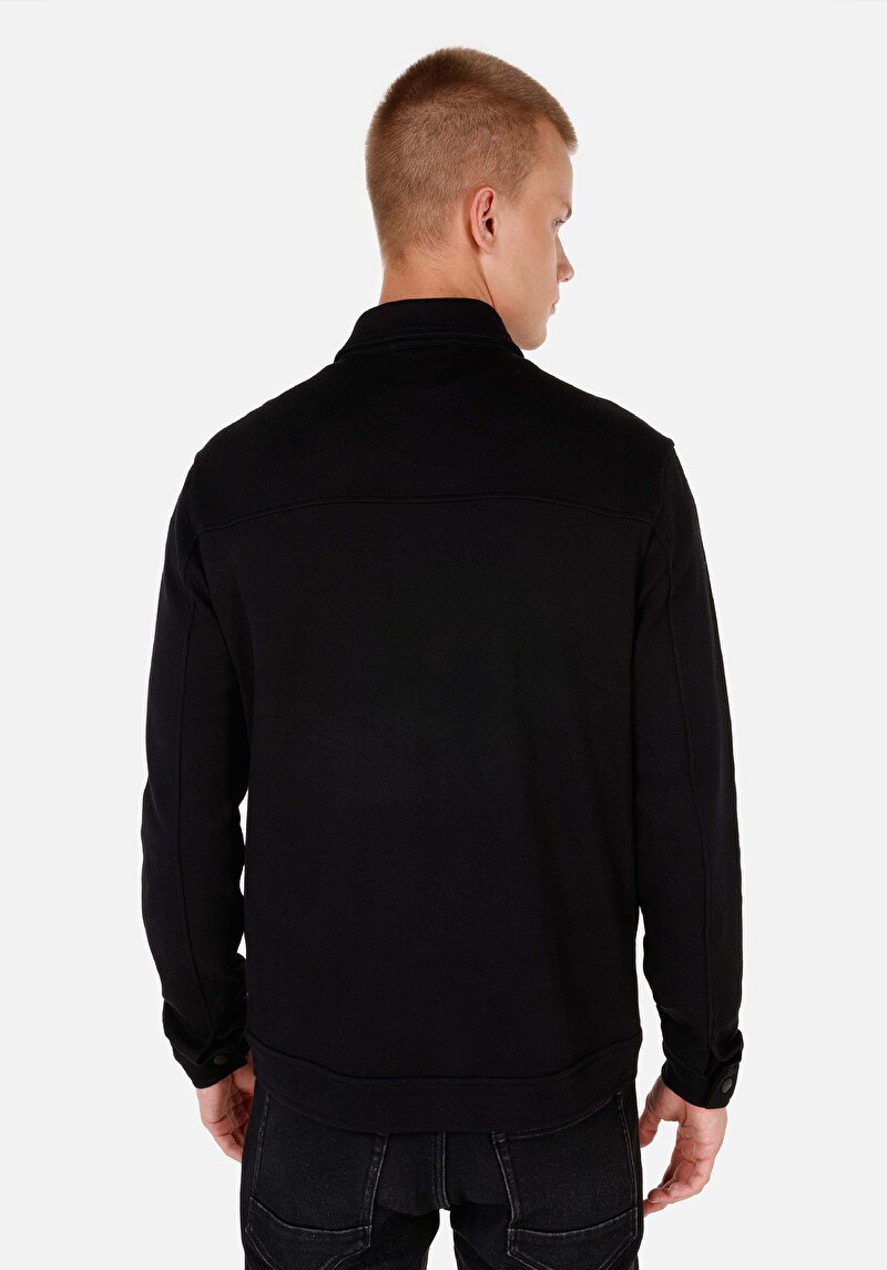 Slim Fit Düğmeli Erkek Siyah Ceket