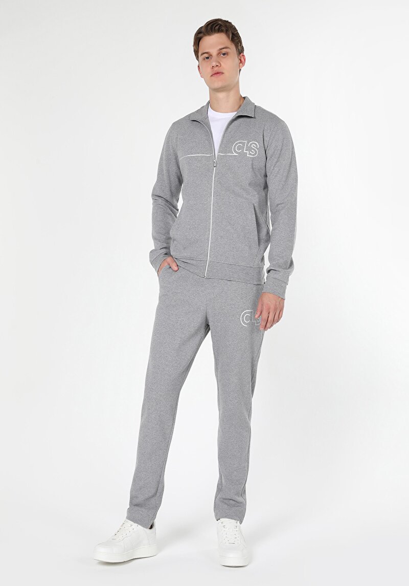 Slim Fit Cepli Erkek Gri Ceket