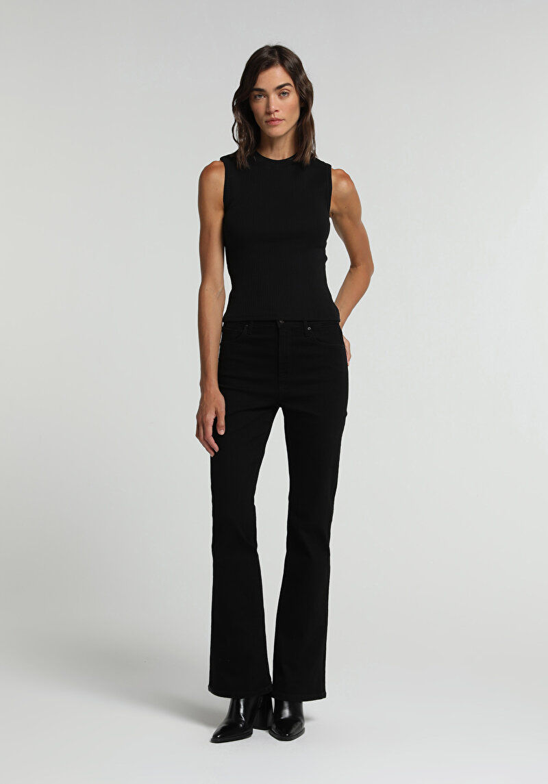 Slim Fit Kadın Siyah Atlet