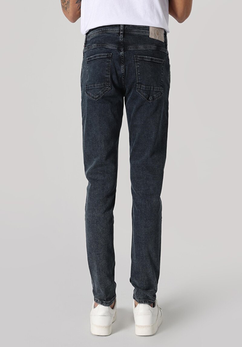 Slim Fit Düşük Bel Dar Paça Erkek Denim Jean Pantolon
