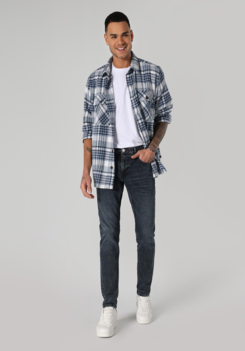 Slim Fit Düşük Bel Dar Paça Erkek Denim Jean Pantolon