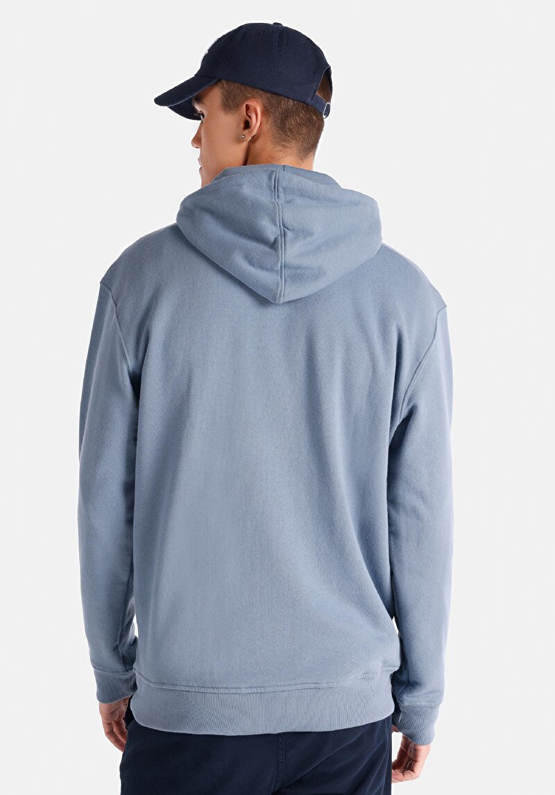 Comfort Fit Erkek Mavi Sweatshirt