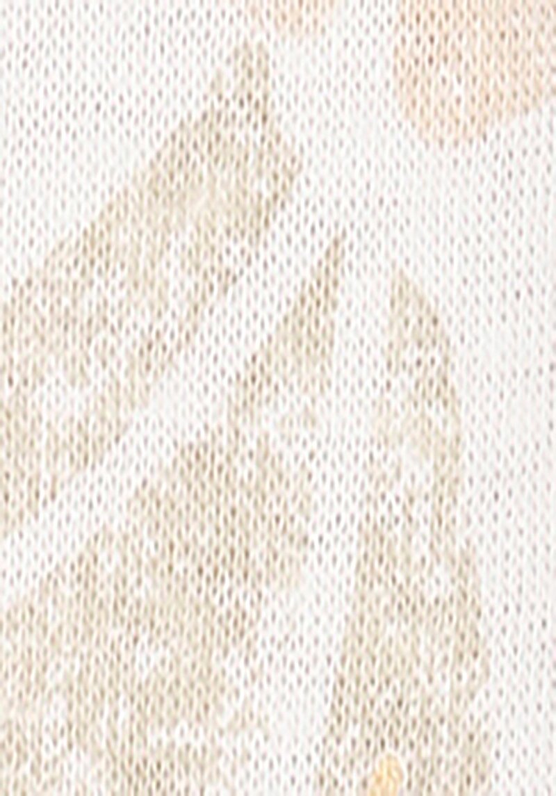 Regular Fit Örme Yuvarlak Yaka Baskılı Kadın Ekru Kısa Kol Tişört