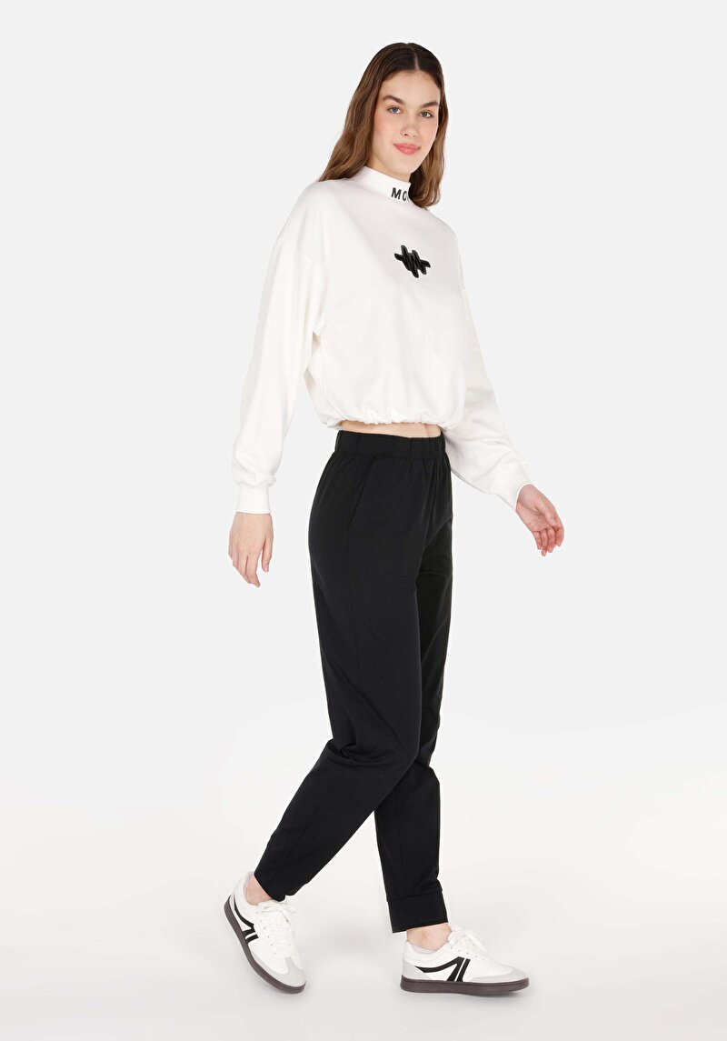 Regular Fit Orta Bel Kadın Siyah Eşofman Altı