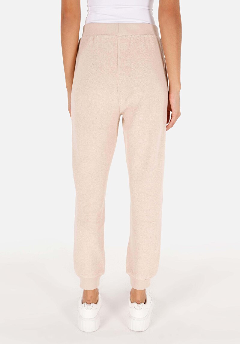 Regular Fit Orta Bel Kadın Bej Eşofman Altı