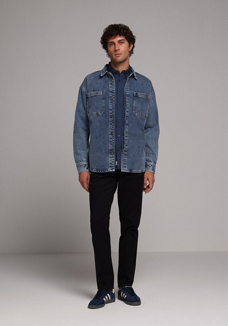 Straıght Fıt Düşük Bel Düz Paça Erkek Siyah Pantolon