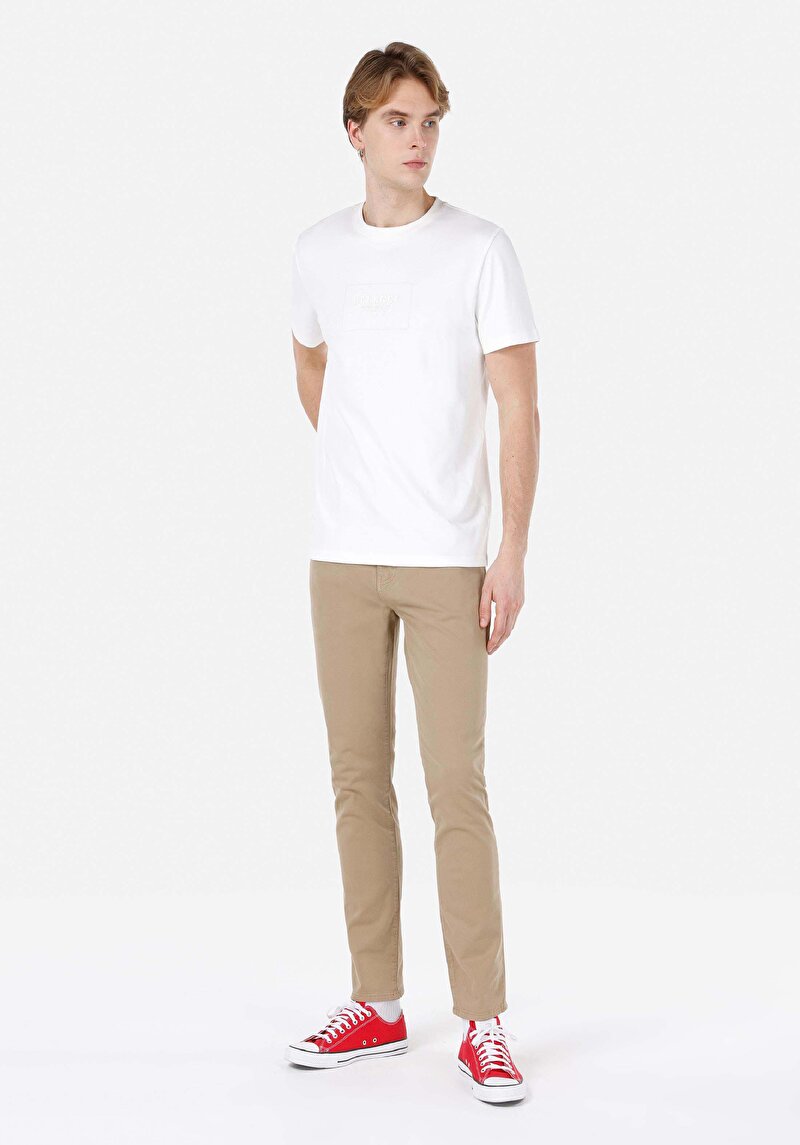 Straight Fit Düşük Bel Düz Paça Erkek Kahverengi Astarsız Pantolon