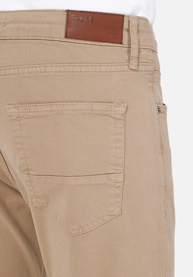 Straight Fit Düşük Bel Düz Paça Erkek Kahverengi Astarsız Pantolon