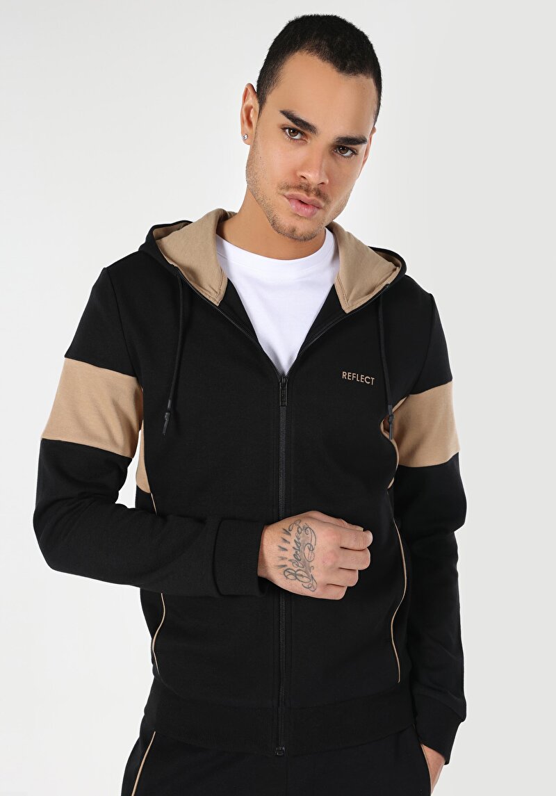 Slim Fit Örme Erkek Siyah Ceket