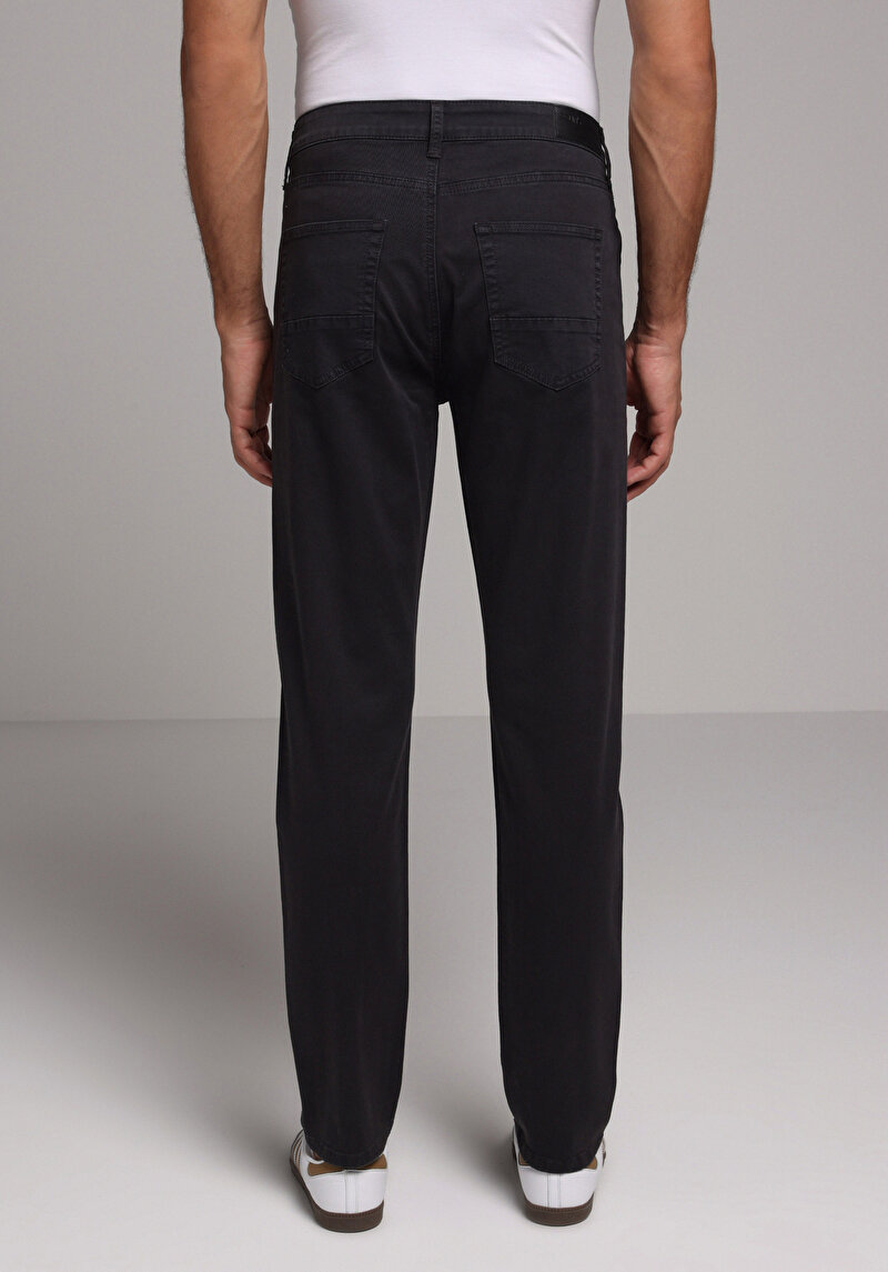 Straıght Fıt Düşük Bel Düz Paça Erkek Gri Düğmeli Pantolon