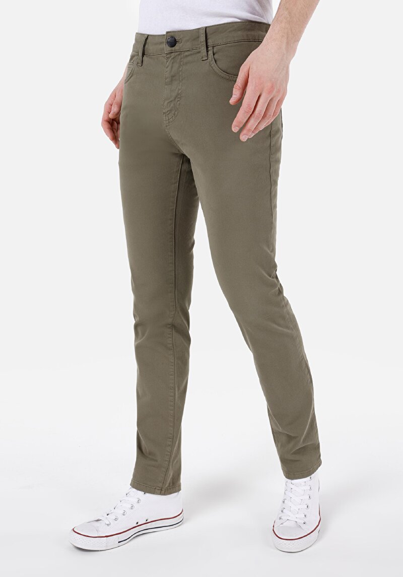 Straıght Fıt Düşük Bel Düz Paça Erkek Yeşil  Pantolon