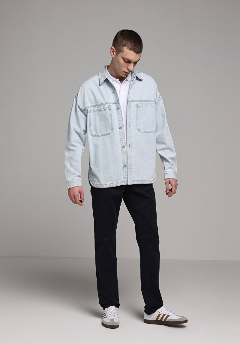 Straıght Fıt Düşük Bel Düz Paça Erkek Lacivert Pantolon