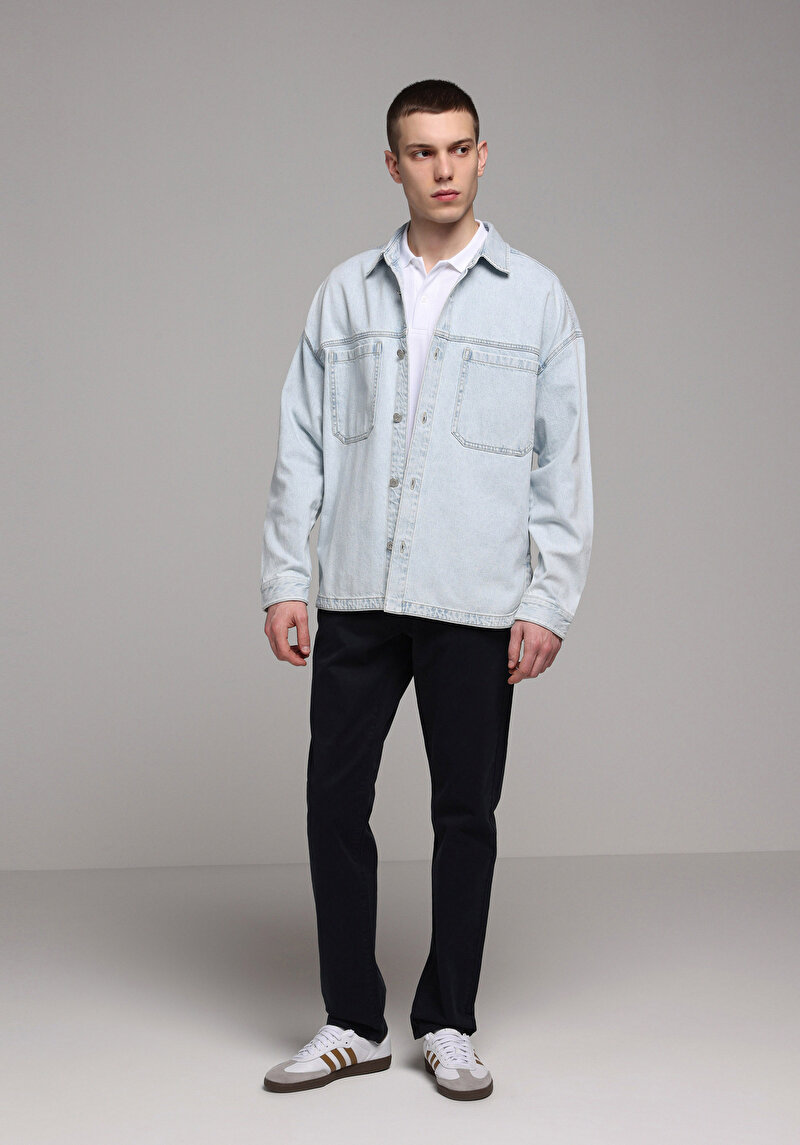 Straıght Fıt Düşük Bel Düz Paça Erkek Lacivert Pantolon