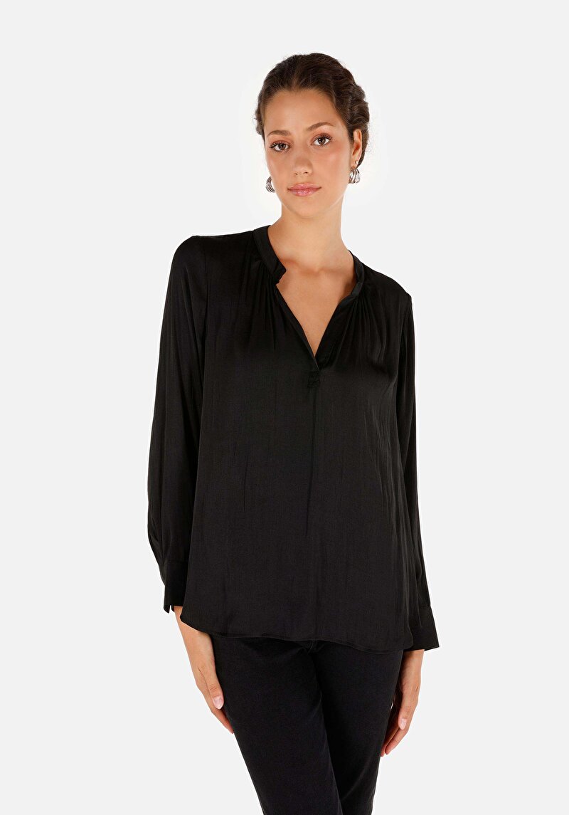 Regular Fit Kadın Siyah Gömlek