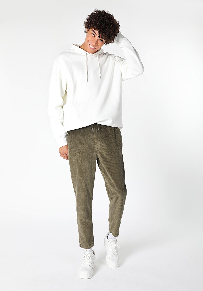 Regular Fit Orta Bel Düz Paça Erkek Yeşil  Pantolon Cl1061148