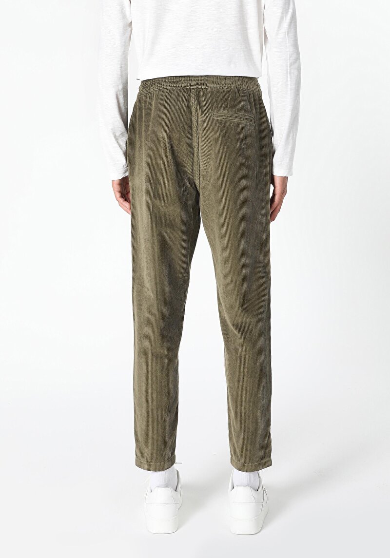 Regular Fit Orta Bel Düz Paça Erkek Yeşil  Pantolon Cl1061148