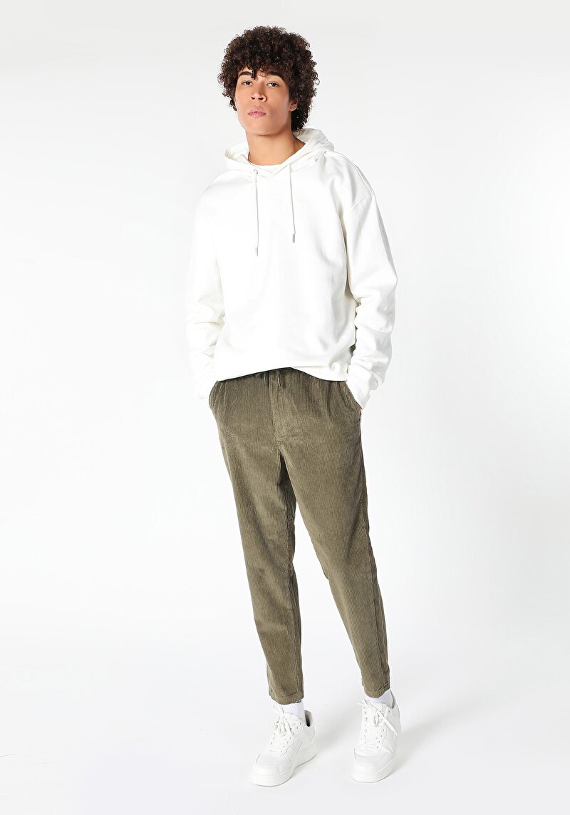 Regular Fit Orta Bel Düz Paça Erkek Yeşil  Pantolon Cl1061148