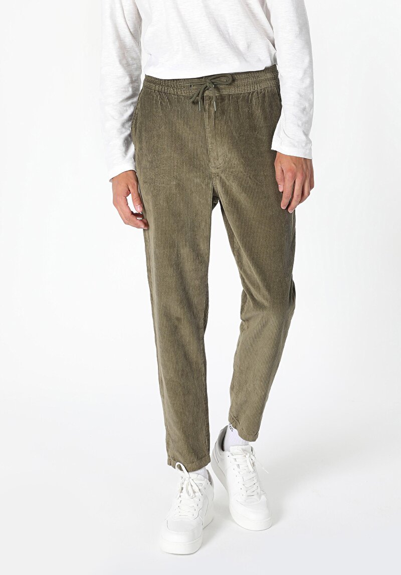 Regular Fit Orta Bel Düz Paça Erkek Yeşil  Pantolon Cl1061148
