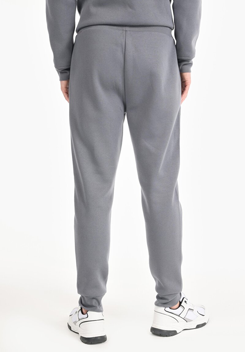 Regular Fit Orta Bel Düz Erkek Gri Eşofman Altı