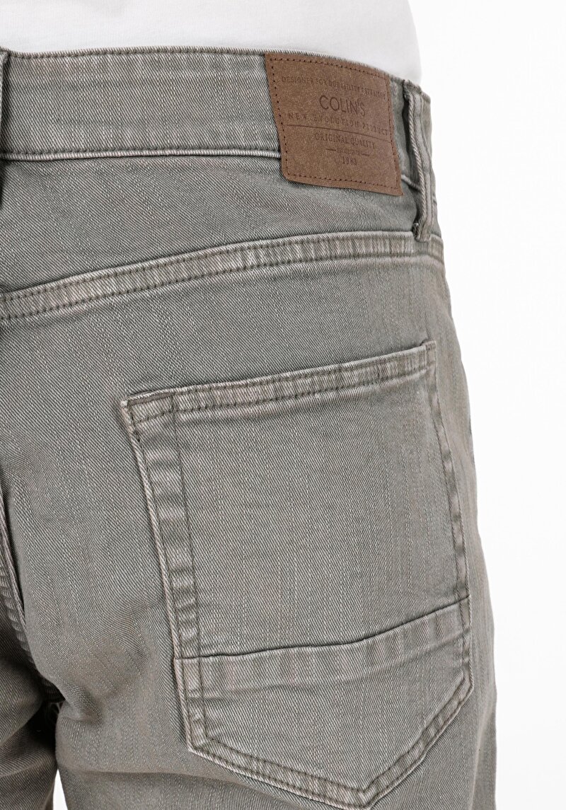 Regular Fit Orta Bel Düz Erkek Yeşil Şort